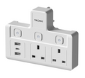 3-Way Extension Socket with USB & Type-C – 13A Fast Charging Power Strip