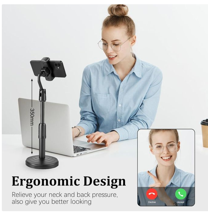 Adjustable Phone Holder Stand – Desk & Bed Mount