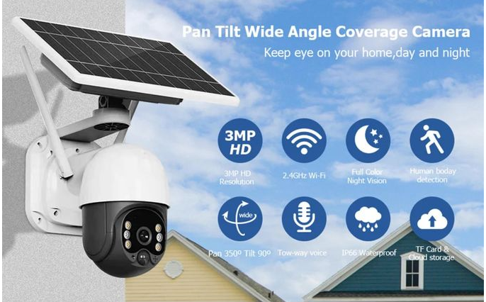 4G Solar Security Camera – PTZ Outdoor Smart CCTV with Night Vision